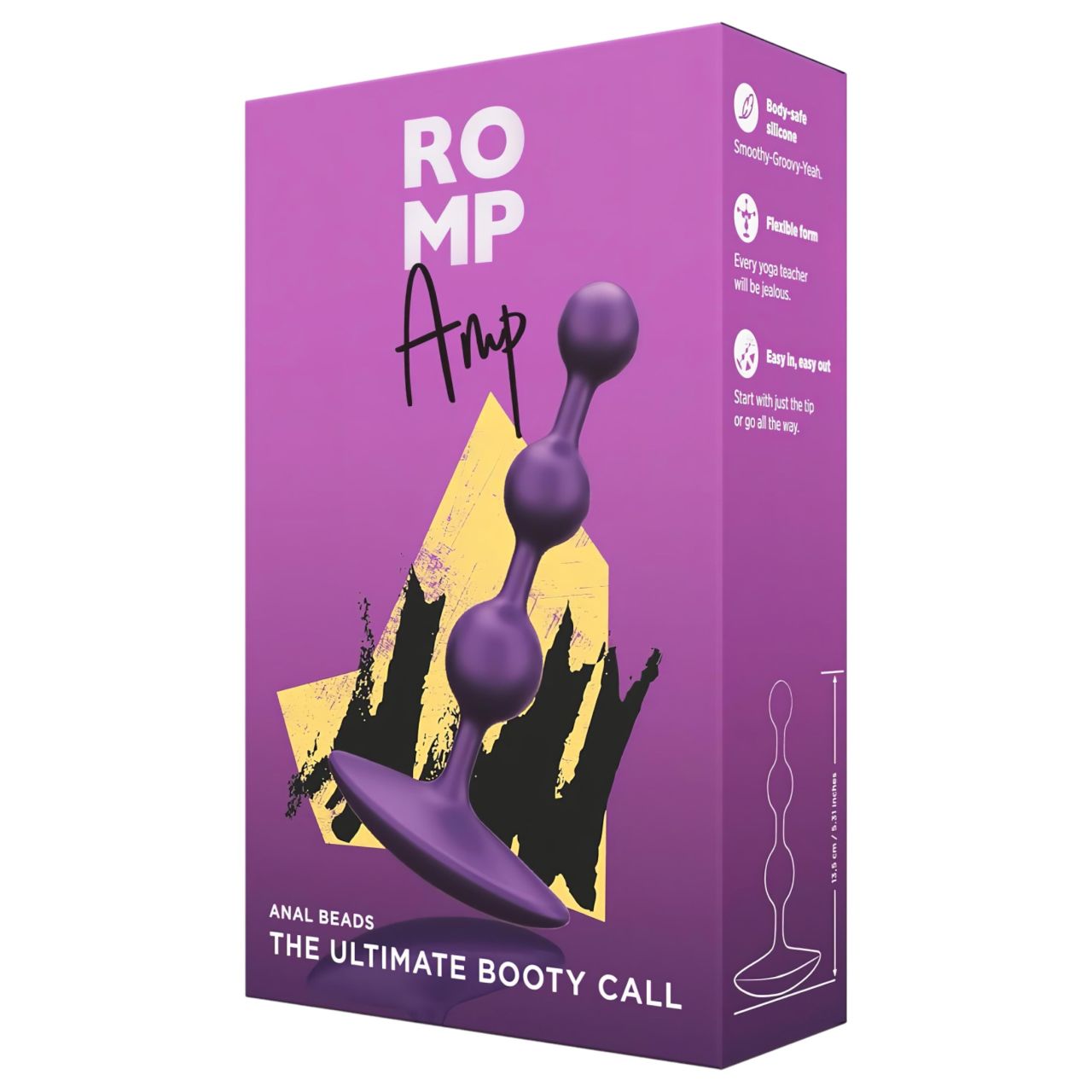 ROMP Amp - gyöngyös anál dildó (lila)