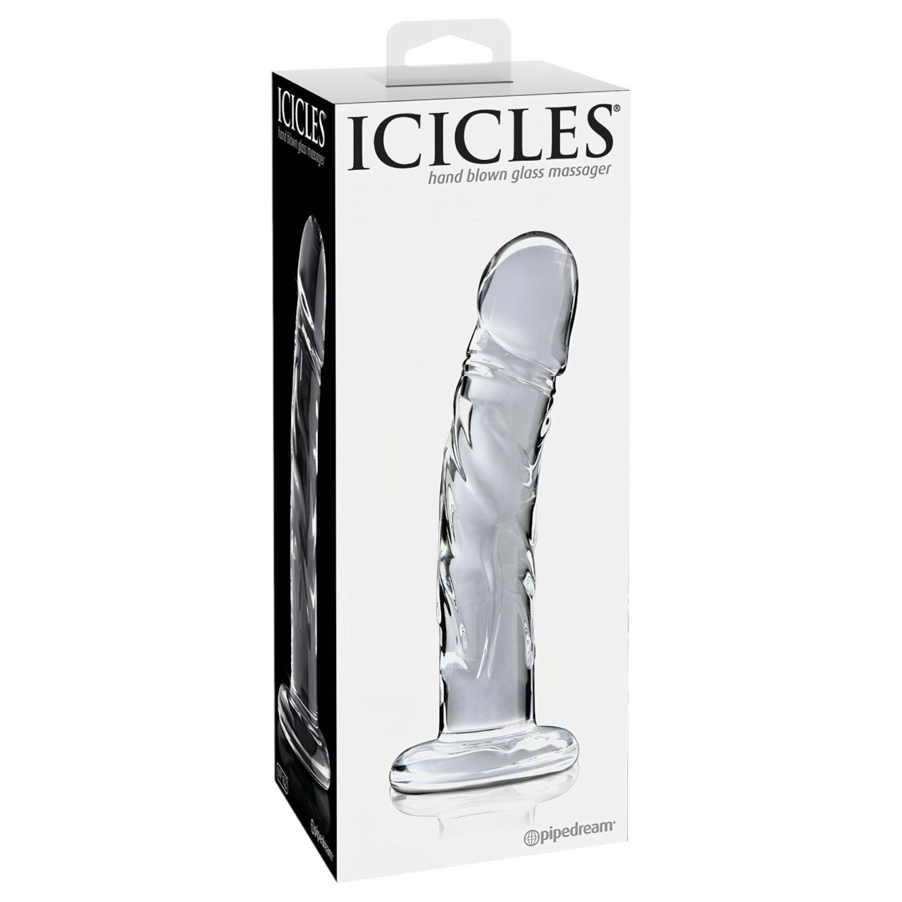 / Icicles No. 62 - péniszes üveg dildó (átlátszó)