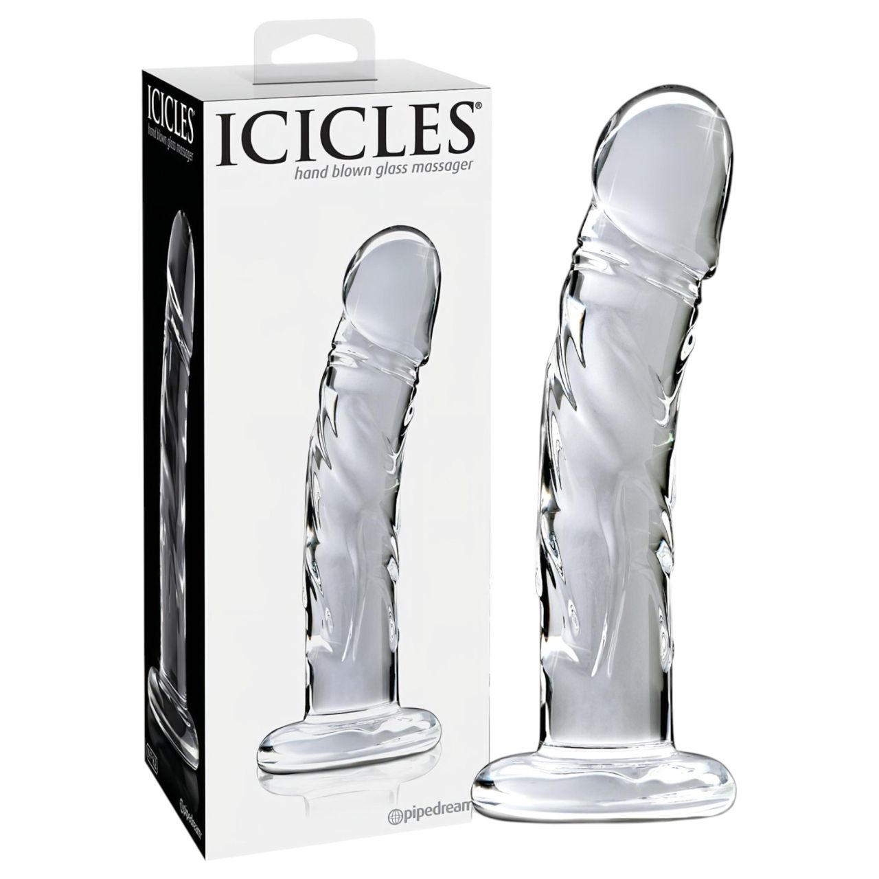 / Icicles No. 62 - péniszes üveg dildó (átlátszó)