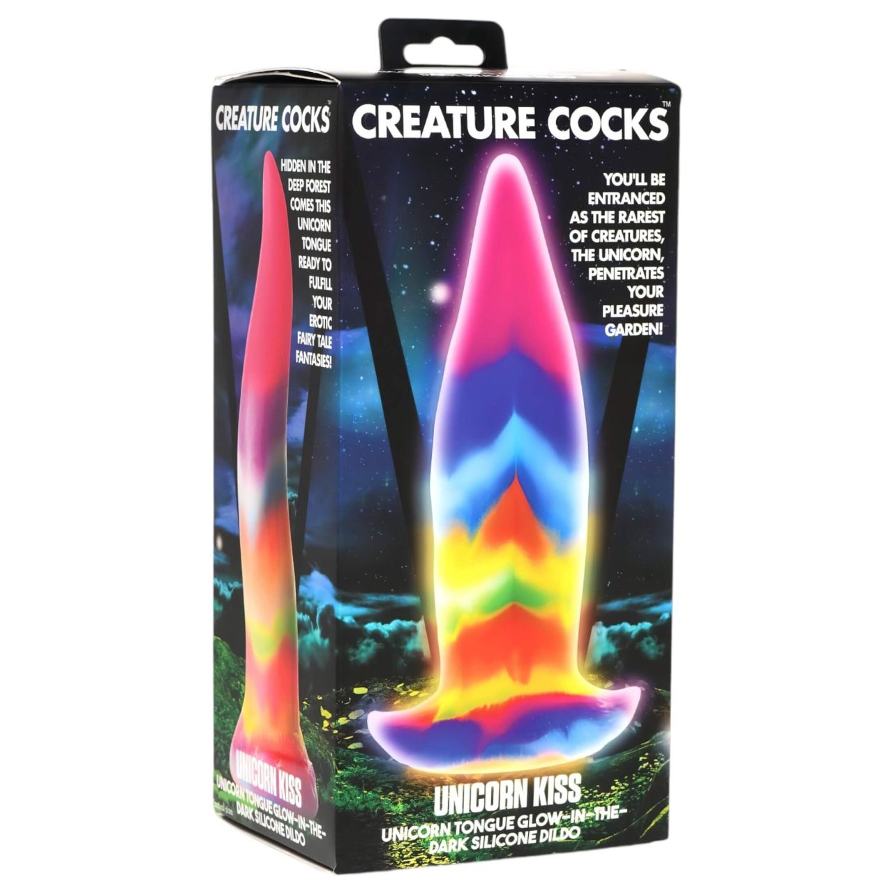 Creature Cocks Tongue - sötétben világító szilikon fantázia dildó (21 cm)