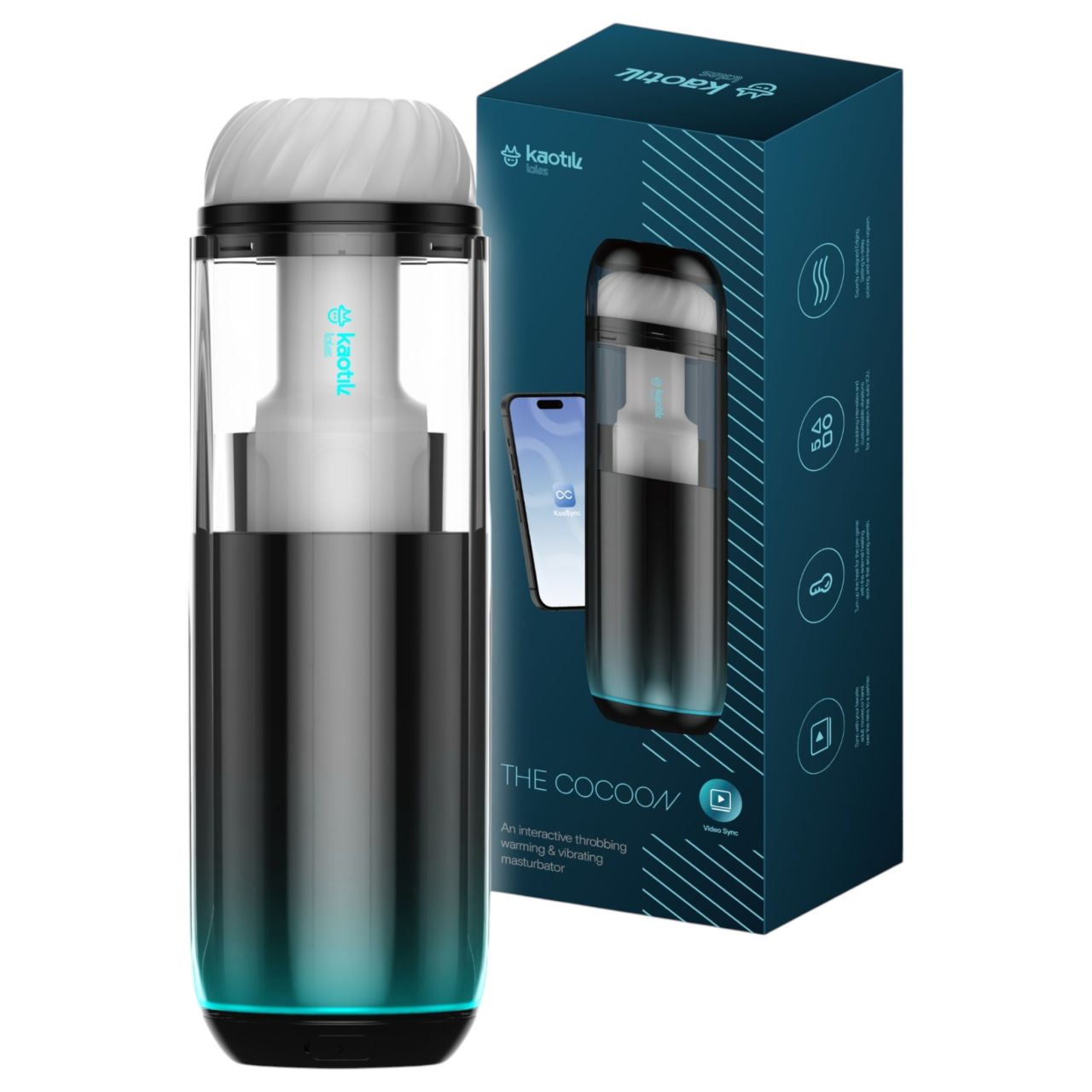 Kaotik Labs Cocoon - melegítős vibráló interaktív maszturbátor (átlátszó) Kaotik Labs Cocoon - melegítős vibráló interaktív maszturbátor (átlátszó)