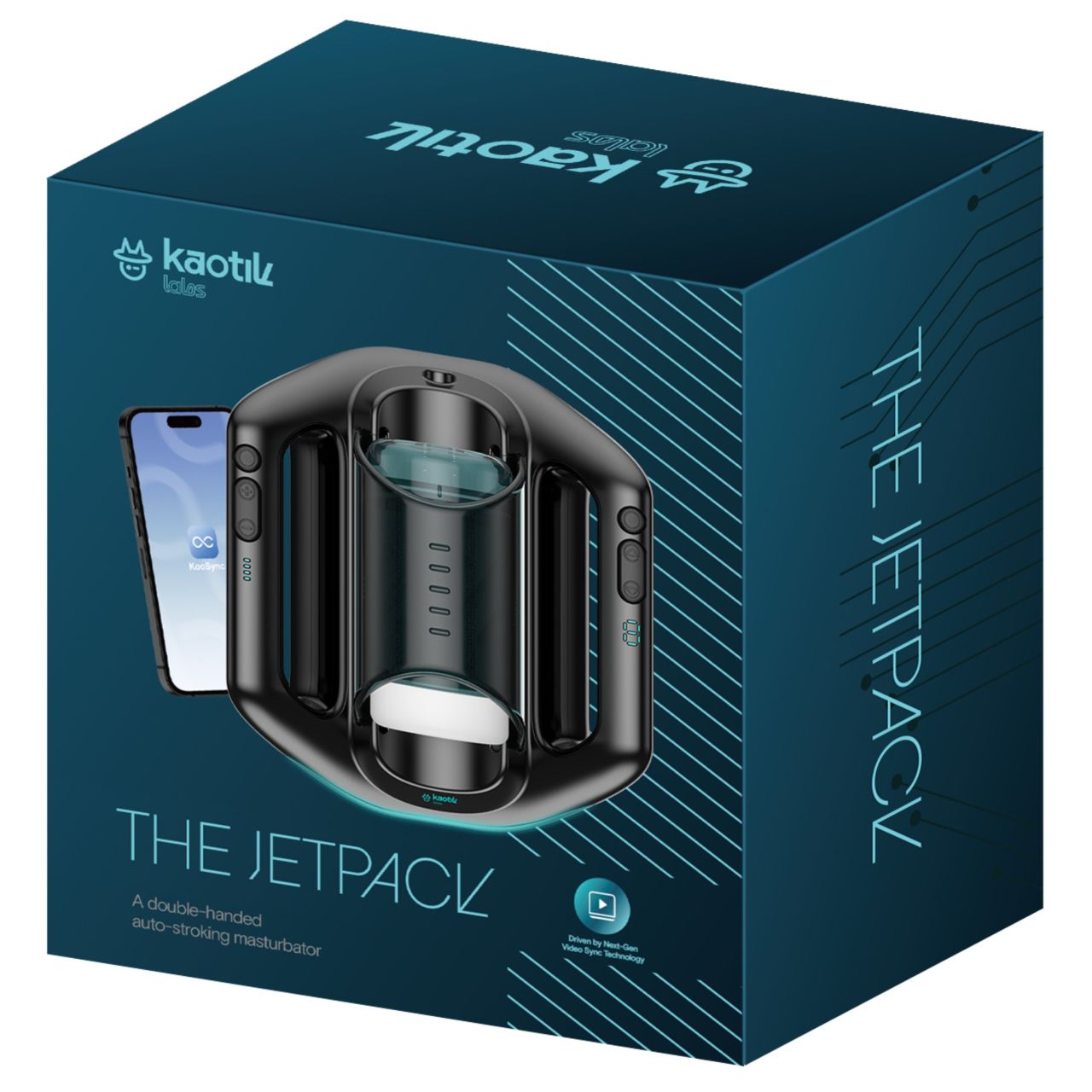 Kaotik Labs Jetpack - kétkezes automata interaktív maszturbátor (fekete)