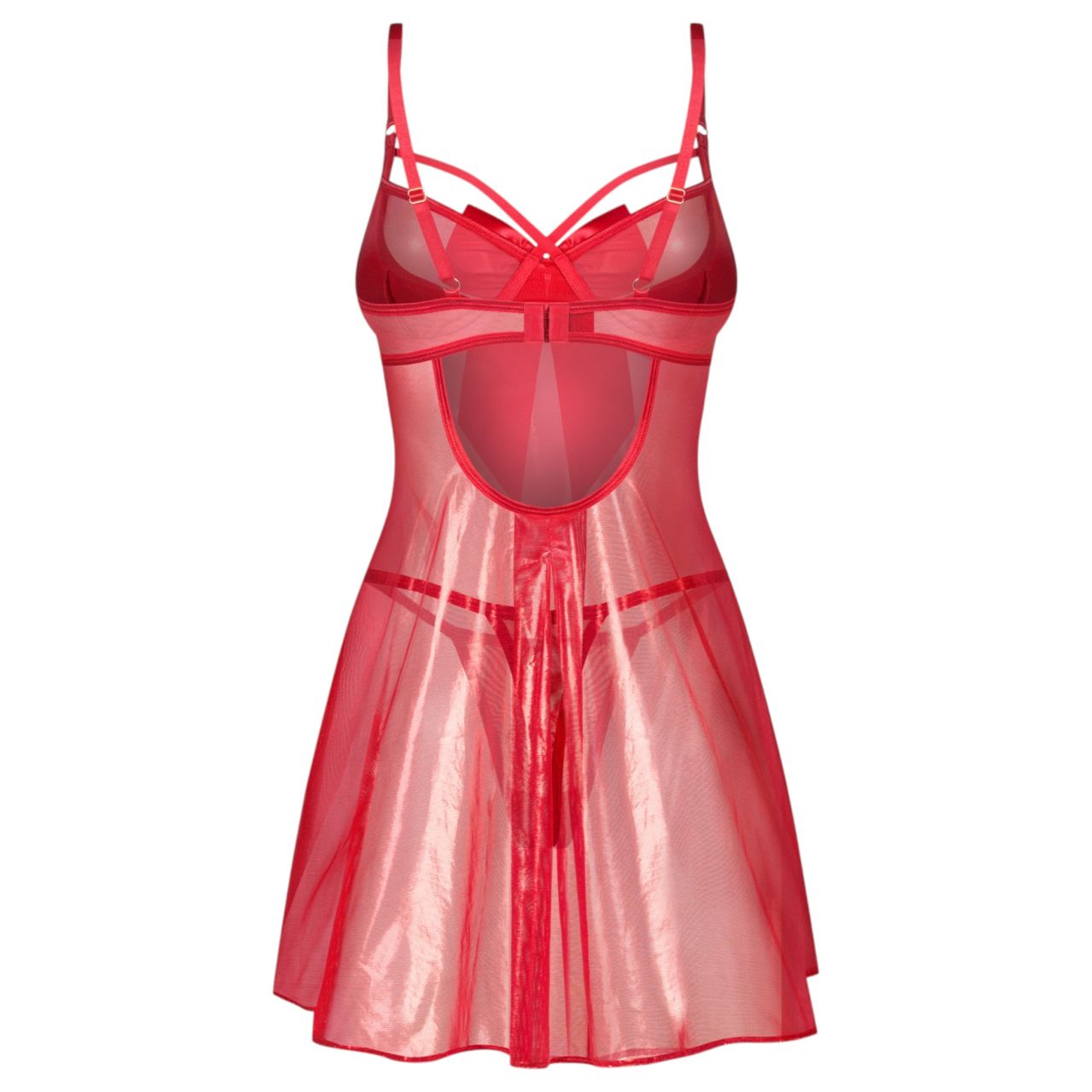 Obsessive Gifty - babydoll és tanga szett (piros)