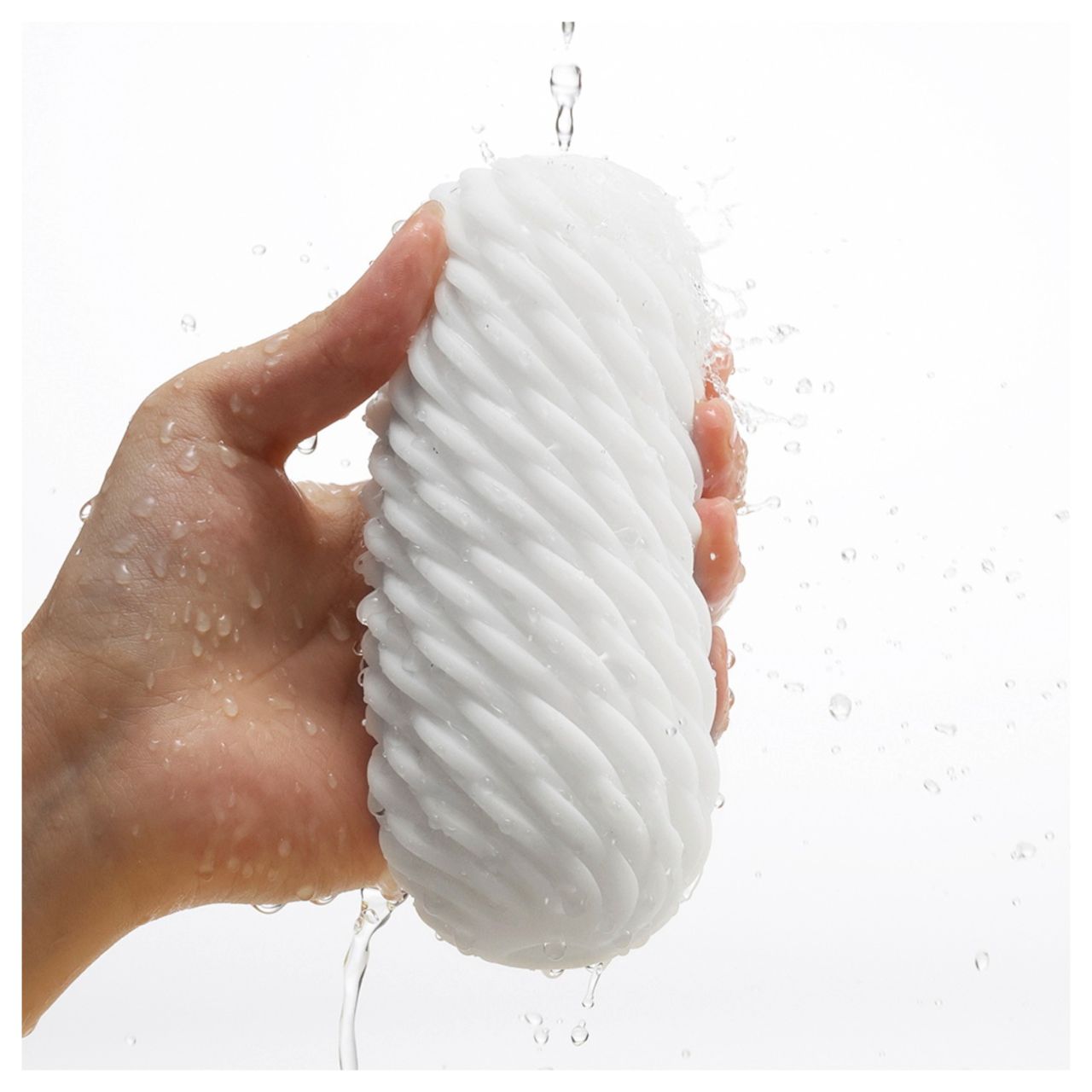 TENGA 3Dx Flow - hullámos mintás maszturbátor férfiaknak (fehér)