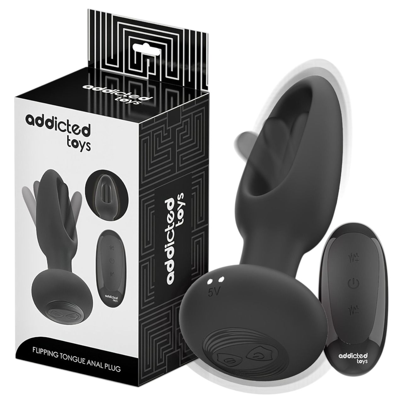 Addicted Toys - mozgó nyelves anál vibrátor férfiaknak (fekete) Addicted Toys - mozgó nyelves anál vibrátor férfiaknak (fekete)