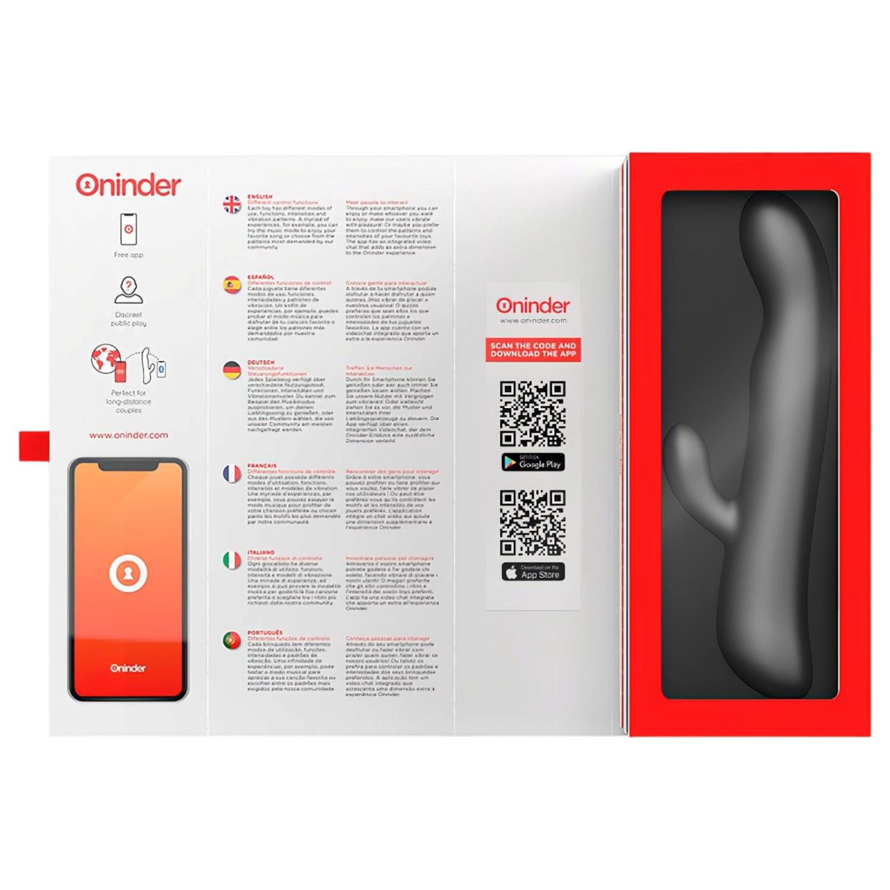 Oninder Oslo - appos, forgó csiklókaros vibrátor (fekete)