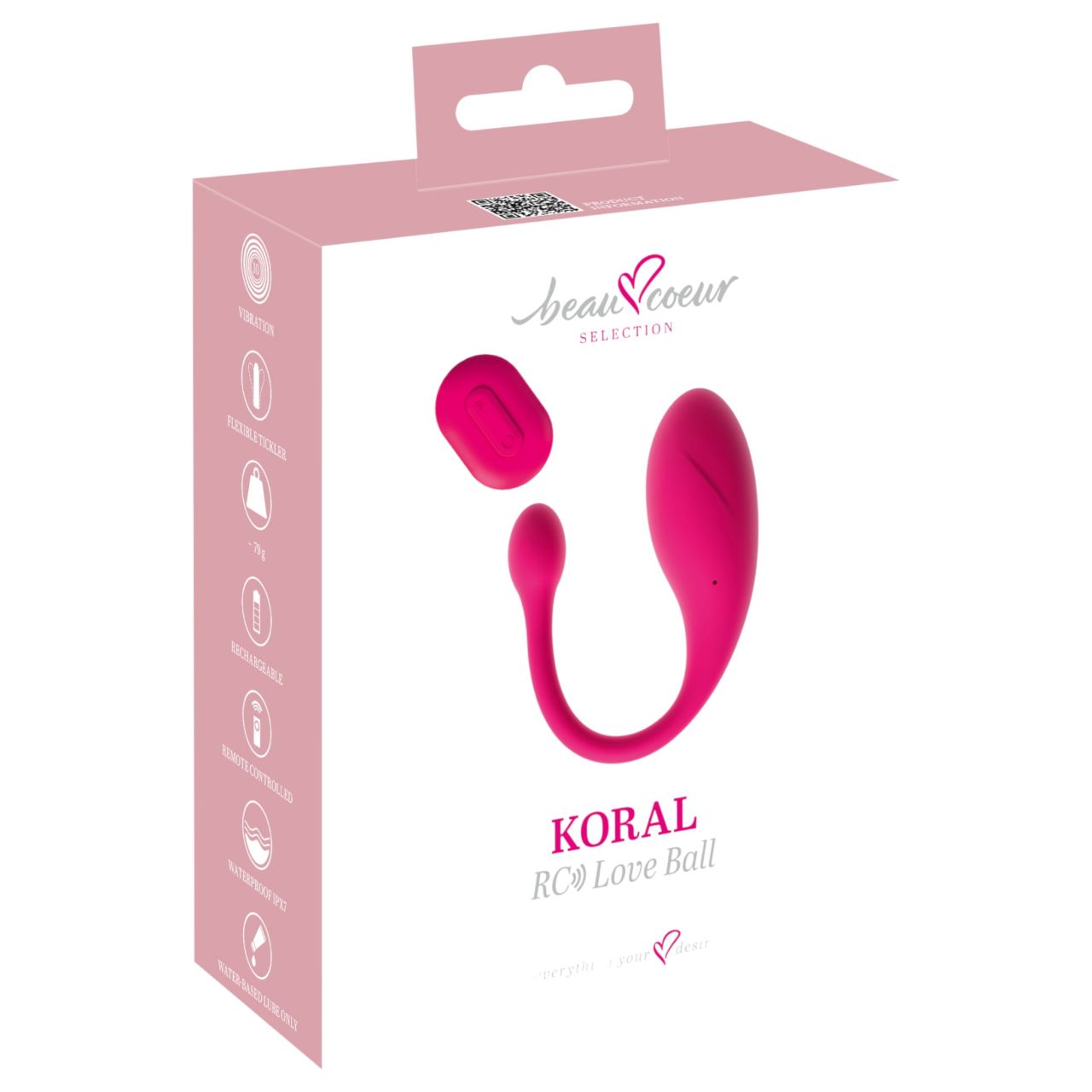 Beau Coeur Koral - hordható vibrotojás távirányítóval (pink) Beau Coeur Koral - hordható vibrotojás távirányítóval (pink)
