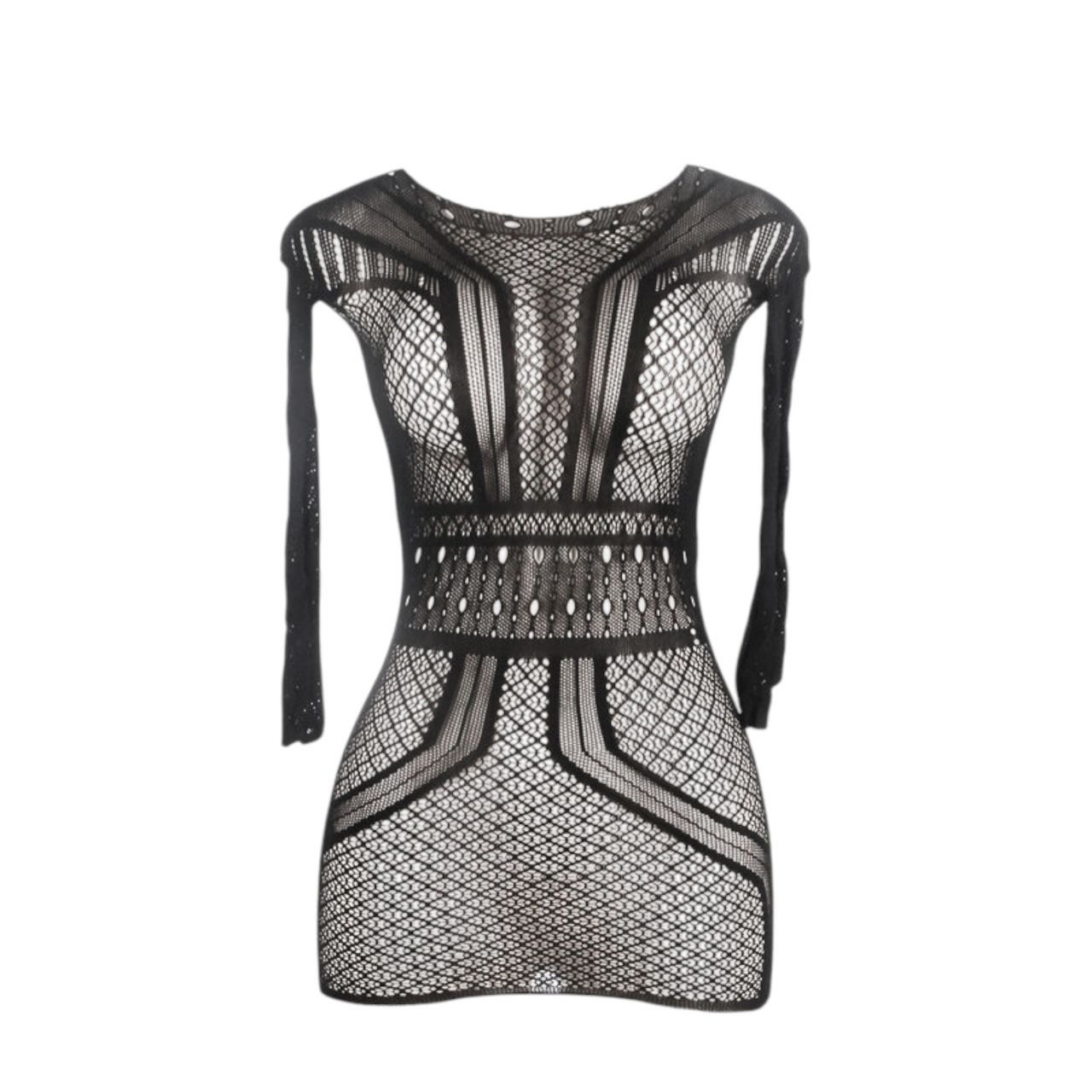 Subblime 951931 - nyitott hátú necc ruha (fekete) - XS-M