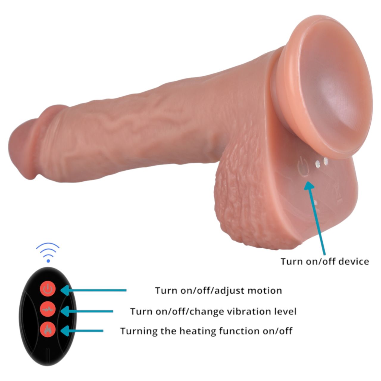 Erospace Natural Play - élethű lökő-forgó vibrátor (testszínű)