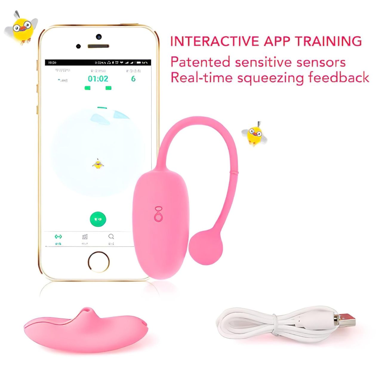 Magic Motion Kegel Coach - app-vezérelt vibrációs gésagolyó (pink)