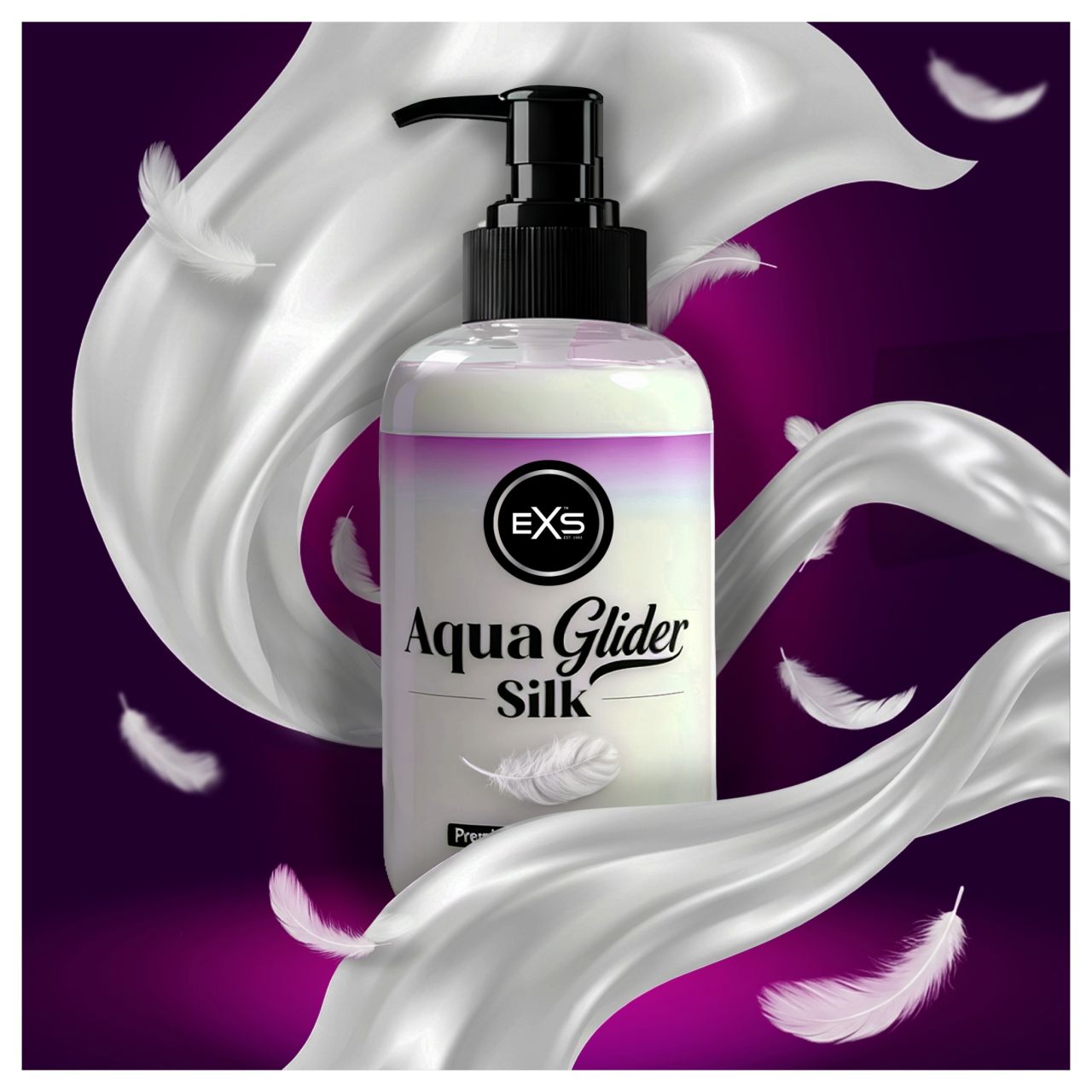 EXS AquaGlider Silk - selymes vízbázisú síkosító pumpás flakonban (250ml) EXS AquaGlider Silk - selymes vízbázisú síkosító pumpás flakonban (250ml)