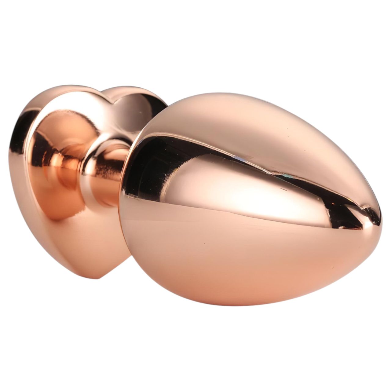Gleaming Love - alumínium anál plug szív alakú kővel - M (rózsaarany)