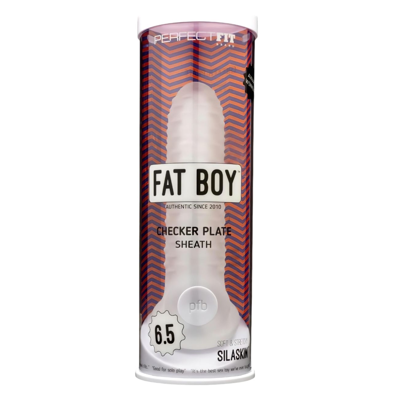 Perfect Fit - Fat Boy Checker Box - péniszköpeny (17 cm, fehér) Perfect Fit - Fat Boy Checker Box - péniszköpeny (17 cm, fehér)