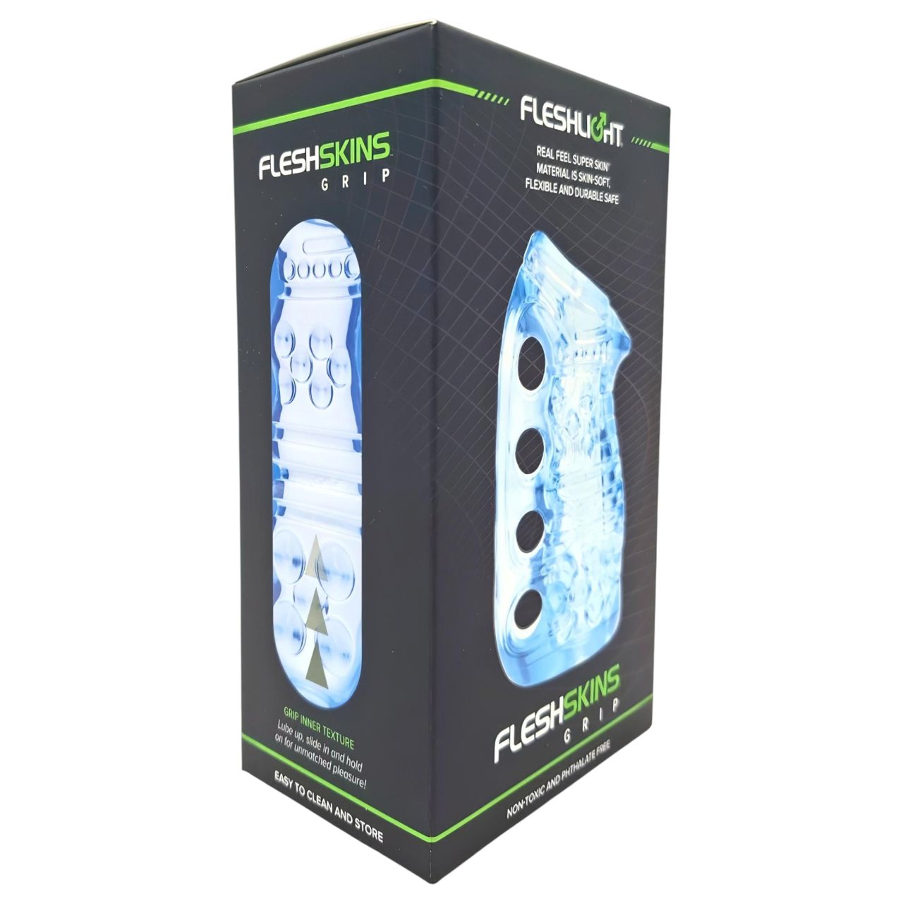 Fleshlight Fleshskins Grip Blue Ice - két végén nyitott maszturbátor (kék)