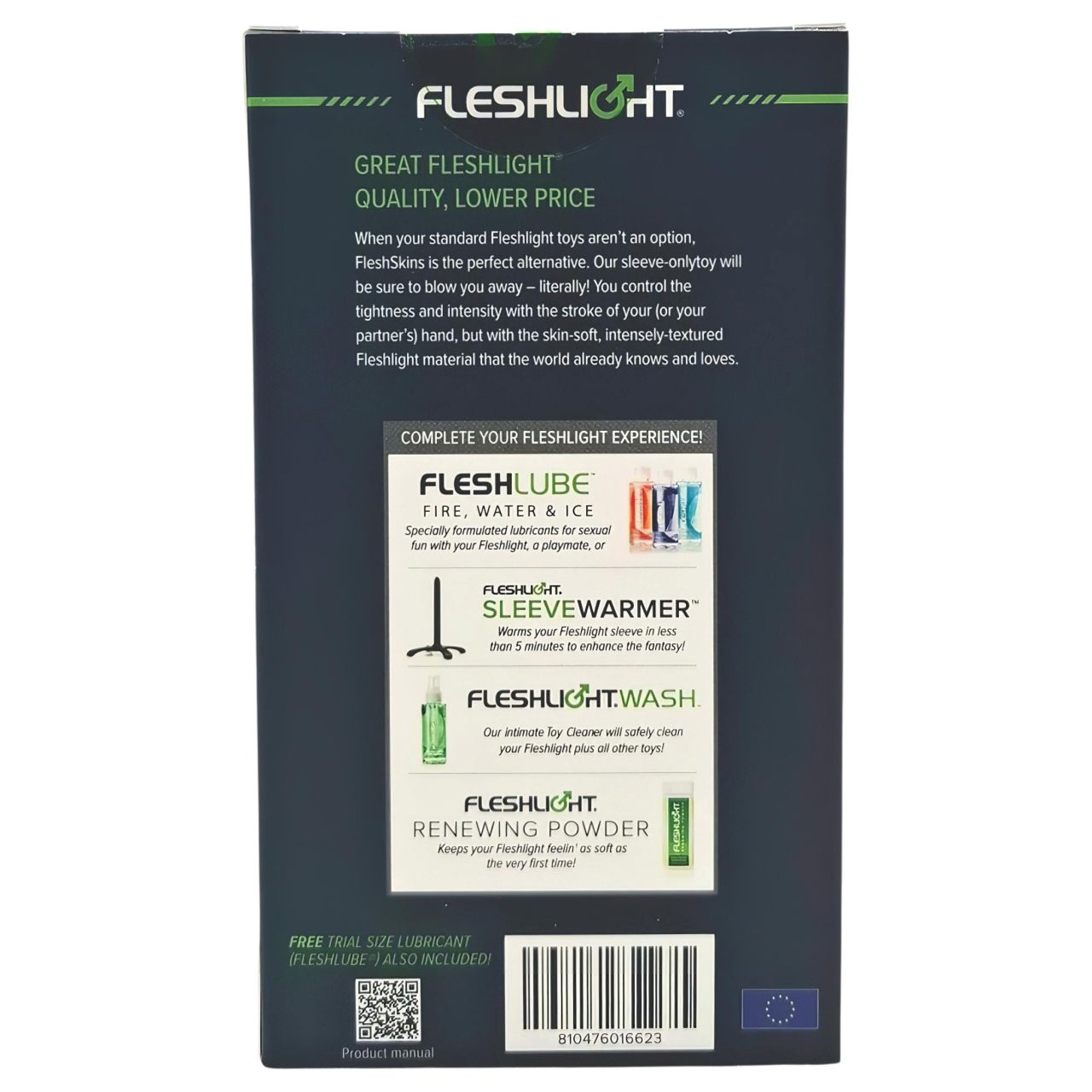 Fleshlight Fleshskins Grip Blue Ice - két végén nyitott maszturbátor (kék)