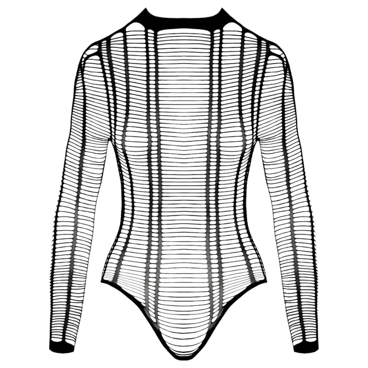 Cottelli - fekete csíkos nyitott body (S-L)