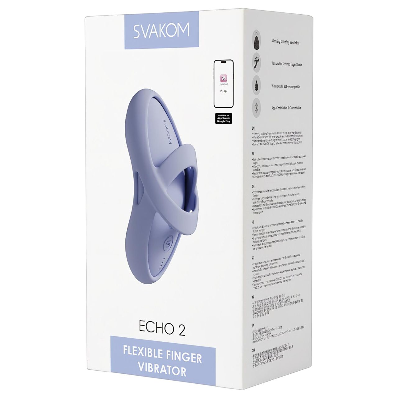 Svakom Echo 2 - app-vezérelt csiklóizgató ujjvibrátor (kék)