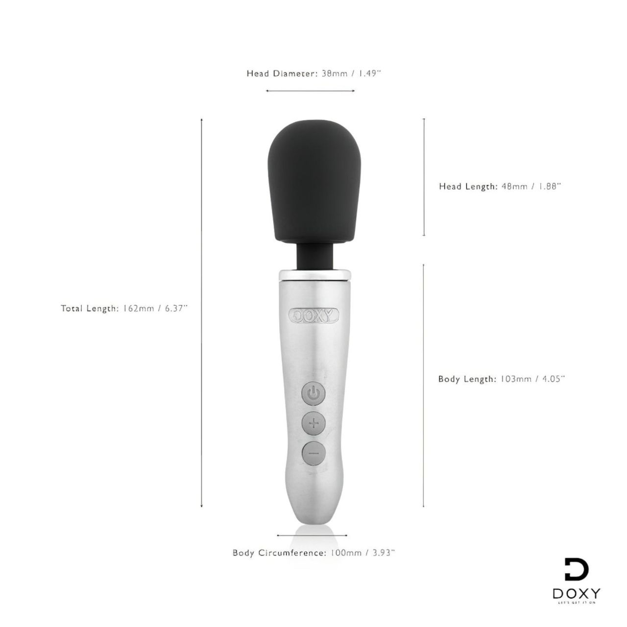 Doxy Go - akkus wand masszírozó vibrátor, vezeték nélküli (ezüst)