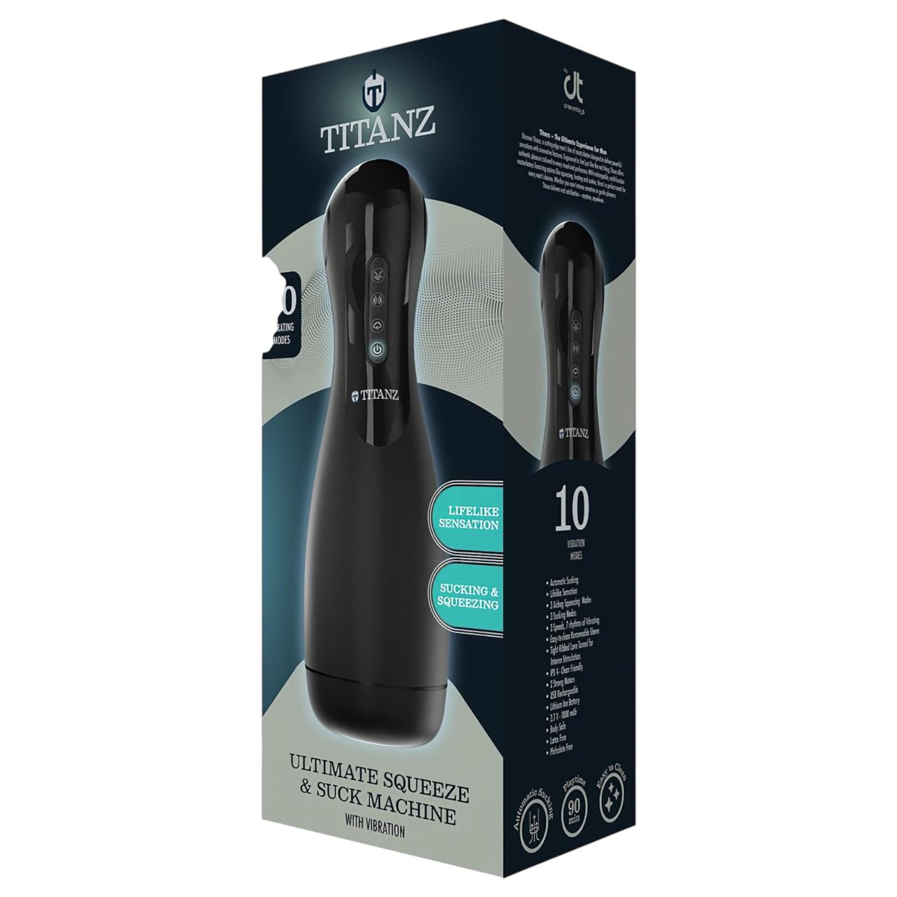 Titanz Ultimate Squeeze & Suck - automata szorító-szívó maszturbátor (fekete)