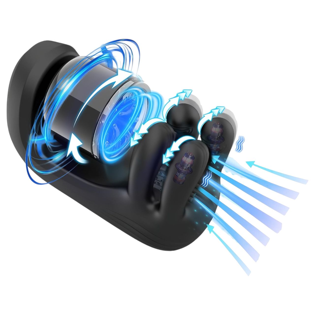 Titanz Auto Squeeze - automata szorító maszturbátor férfiaknak (fekete)