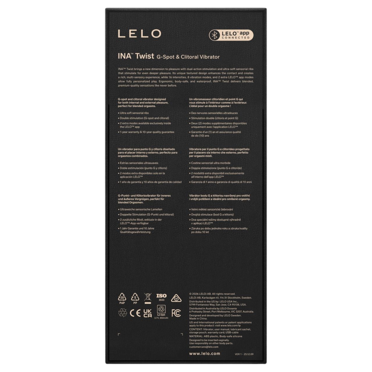 LELO INA Twist - appos, csiklókaros G-pont vibrátor (lila)