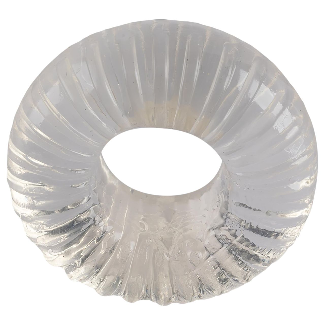 Pulselock Cocktura - bordázott TPE péniszgyűrű (átlátszó) - 19mm