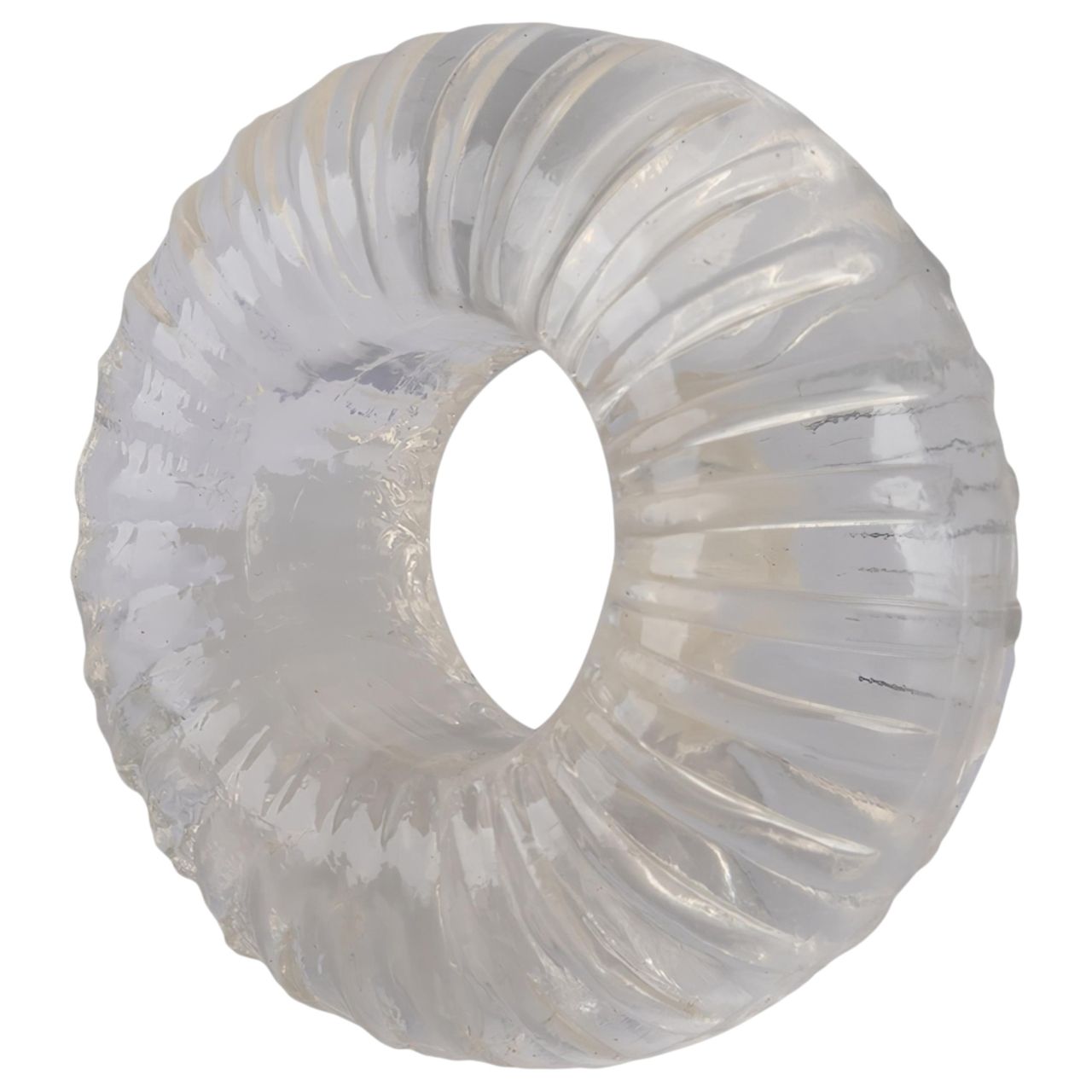 Pulselock Cocktura - bordázott TPE péniszgyűrű (átlátszó) - 19mm