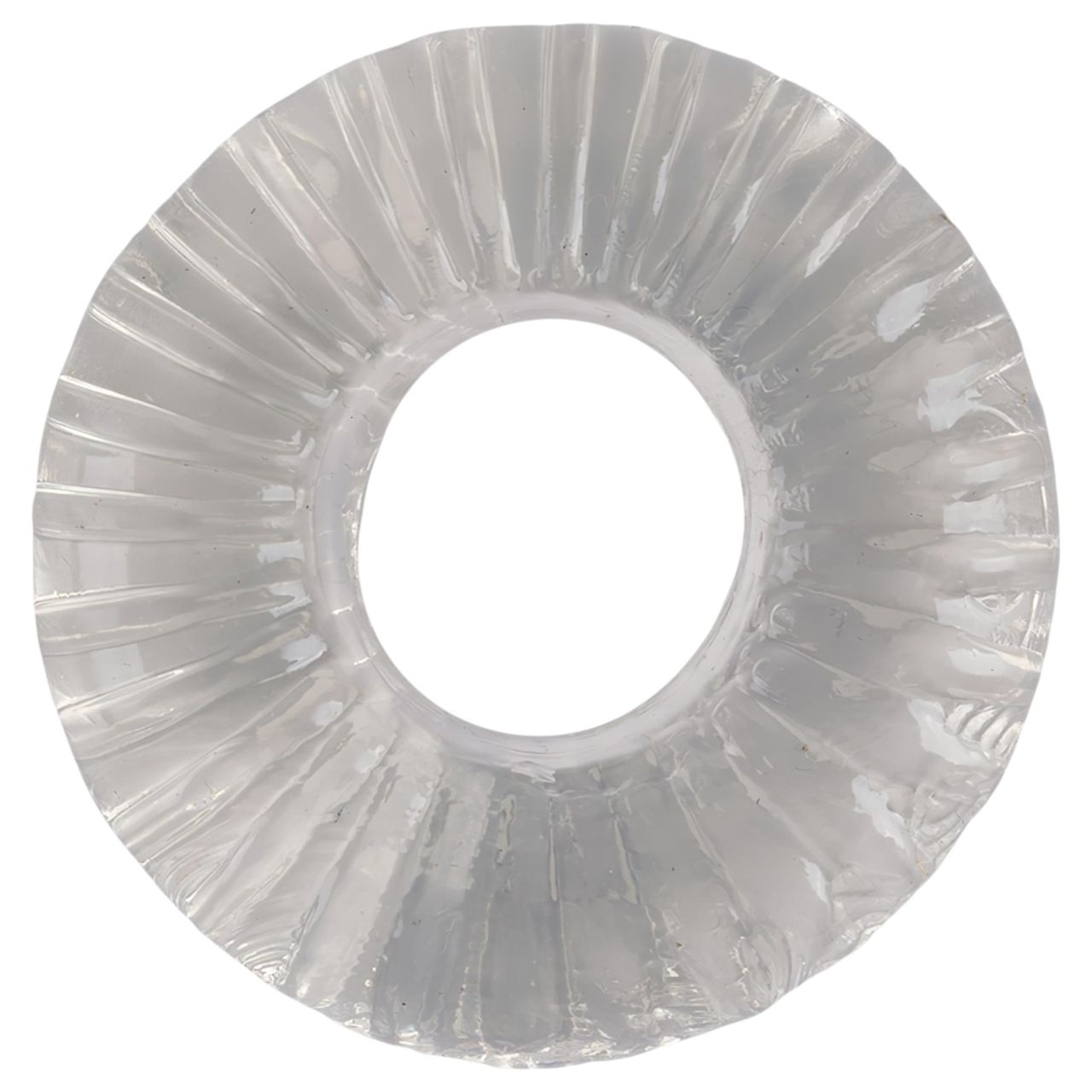Pulselock Cocktura - bordázott TPE péniszgyűrű (átlátszó) - 19mm