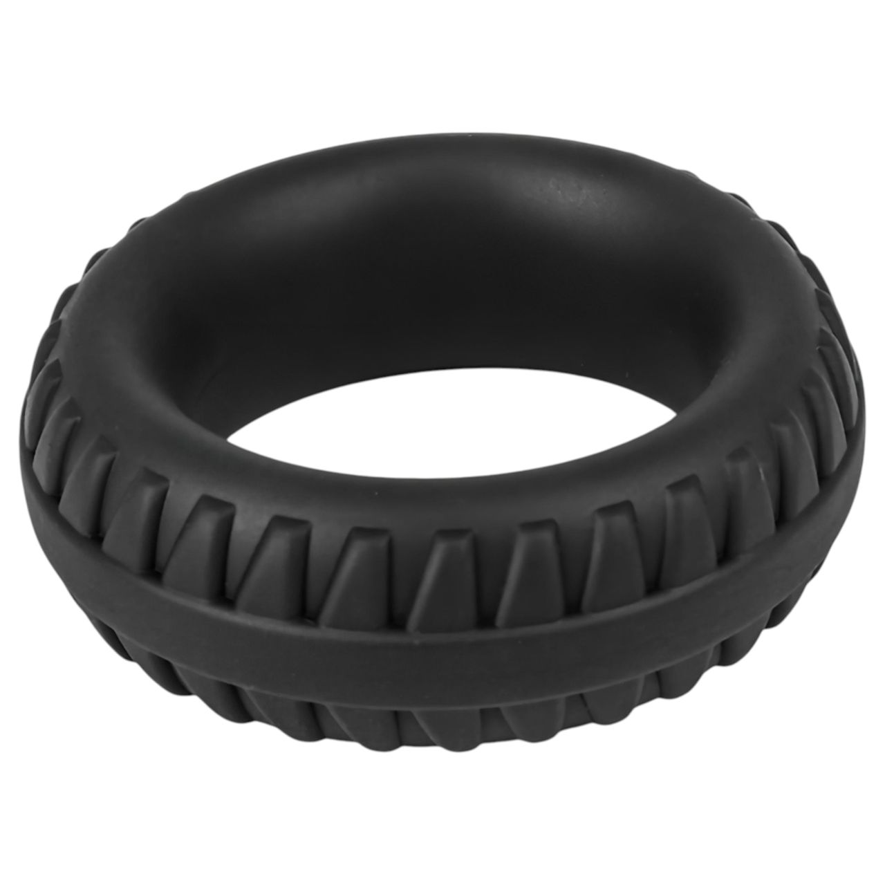 Pulselock Forge - abroncs mintás szilikon péniszgyűrű (fekete) - 35mm Pulselock Forge - abroncs mintás szilikon péniszgyűrű (fekete) - 35mm