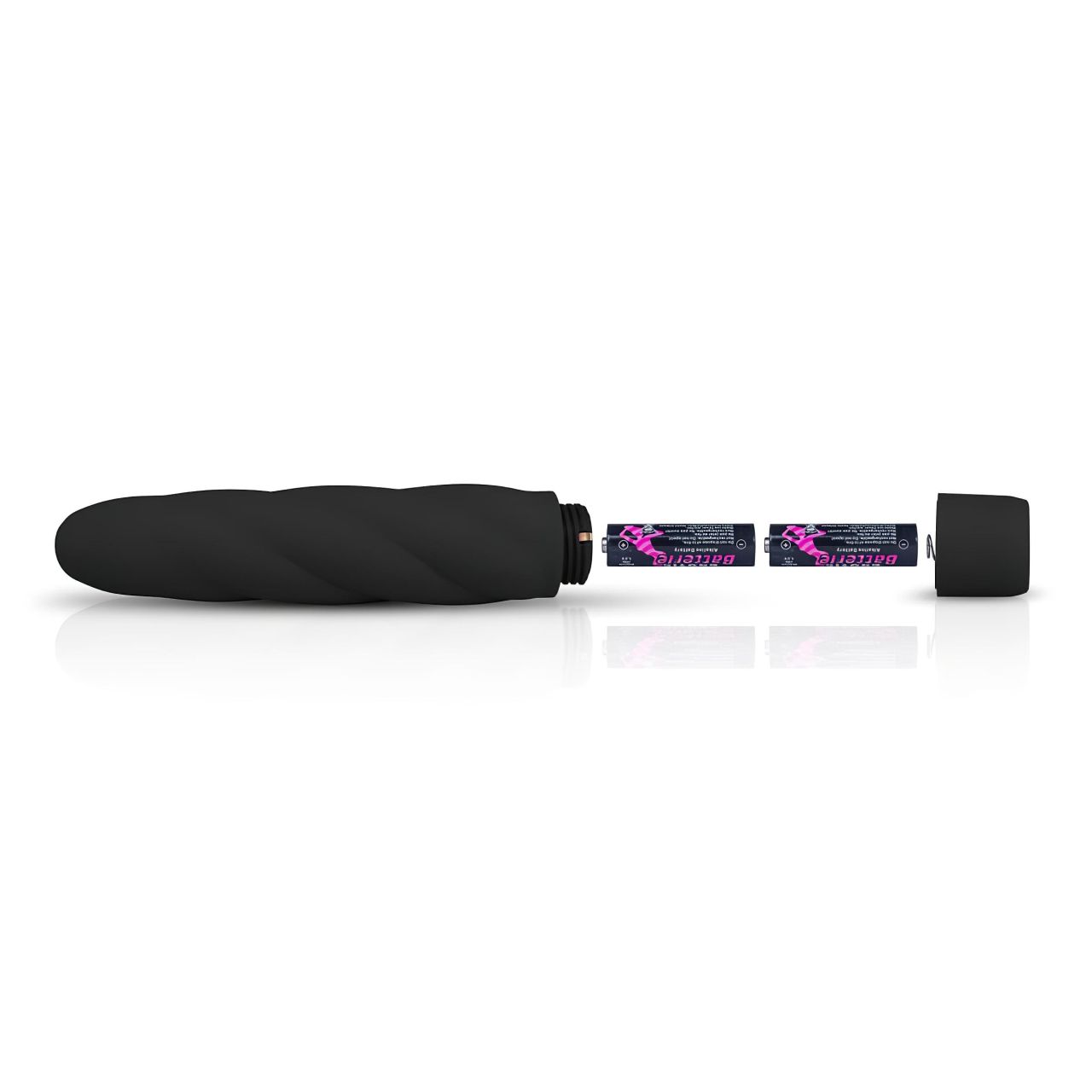 EasyToys Power Vibe - csavart szilikon rúdvibrátor (fekete)
