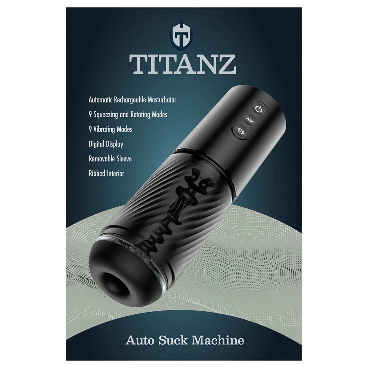 Titanz Auto Suck - automata szívó maszturbátor férfiaknak (fekete)